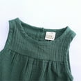 thumbnail image 4 of Girl Outfits Summer Solid Sleeveless Vest Shirt Tops Shorts Set Girls Clothes Green, 4 of 7