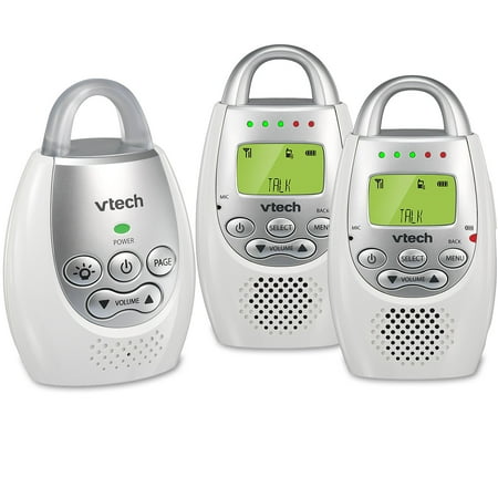 - VTech DM221-2 Audio Baby Monitor with up to 1,000 ft of Range, Vibrating Sound-Alert, Talk Back Intercom, Night Light Loop & Two Parent Units