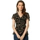 thumbnail image 1 of Blusa envolvente para mujer con estampado floral Allegra K Negro L, 1 of 6
