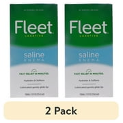 (2 pack) Fleet Saline Enema Latex Free Ready-To-Use Saline Laxative Regular 4.5 Oz 4 ct