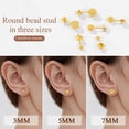 thumbnail image 6 of ChicSilver Christmas Gifts Gold Ball Earrings for Women 14K Gold Plated Minimalist Matte Ball Tiny Stud Earrings Pack of 3 (3,5,7mm), 6 of 9