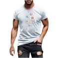 thumbnail image 2 of NuoCaiYun Fashionable Men'S Tops Casual Printed Short Sleeve Round Neck Summer Fall Blouses, 2 of 5
