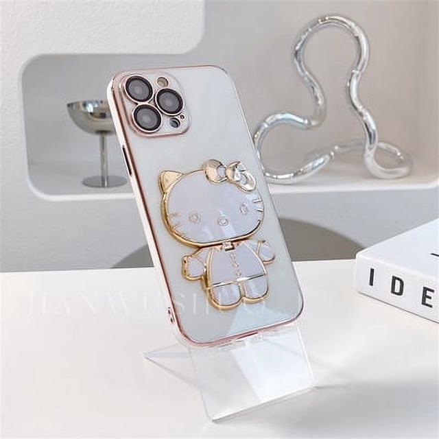Funda de teléfono con soporte para gato y Hello Kitty, chica popular, 2023, para iphone Xr Xs 11 12 13 14 15Pro Max