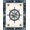 Navy Blue Beige, Pattern 20, variant on ODIKA 8'x10' Washable Area Rug Compass Boat Nautical Vintage Motif Round Circular Retro Fish for Dining Room, Large Office, Lounge, Non-Slip Chair-Friendly Mat