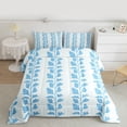 thumbnail image 2 of jejeloiu Blue Botanical Leaf Twin Comforter Sets,Minimalist Aesthetic Bedding Set For Adults Reversible 2 Pieces, 2 of 8