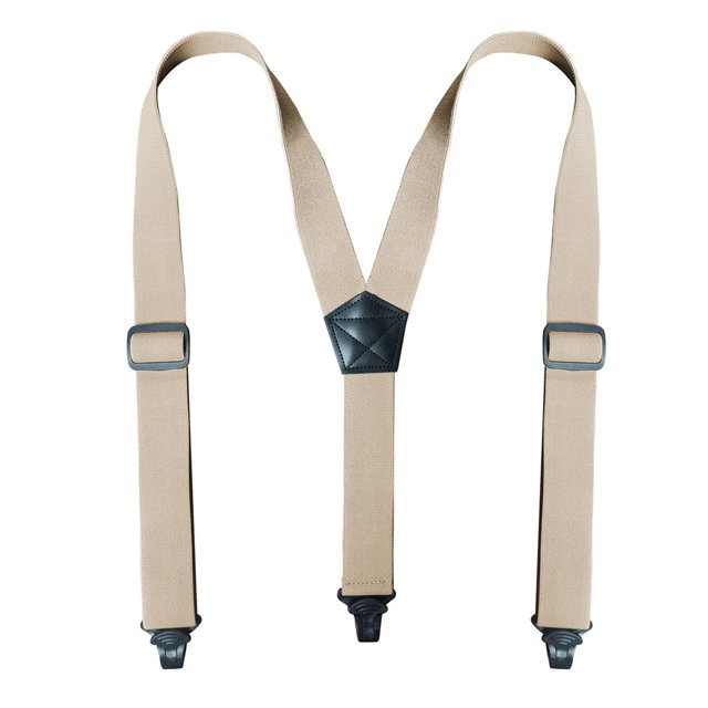 RuiJiao Men's Adjustable Elastic Suspender with 4 Y-Back Clips, Polyester Strap, 3.8cm Wide Solid Color for Casual, Office, and Party Wear
