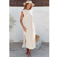 thumbnail image 2 of TEELYNN, vestidos casuales de punto sólidos largos, vestido de mujer con cuello redondo, sin mangas, vestido sexy con abertura lateral, vestido de verano bohemio para playa, vestidos para mujer, 2 of 5