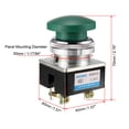 thumbnail image 3 of Interruptor de botón pulsador Uxcell verde momentáneo AC 380V 5A interruptor de botón pulsador de montaje en panel de 30mm 3pcs, 3 of 5