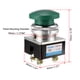 thumbnail image 3 of Interruptor de botón pulsador Uxcell verde momentáneo AC 380V 5A interruptor de botón pulsador de montaje en panel de 30mm 3pcs, 3 of 5