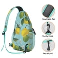 thumbnail image 4 of Fresh Lemon Pattern Lightweight Sling Backpack for Travel and Outdoor Use, Cute Retro Floral Design, Durable Crossbody Bag with Bright Yellow Fruit Print, 4 of 6