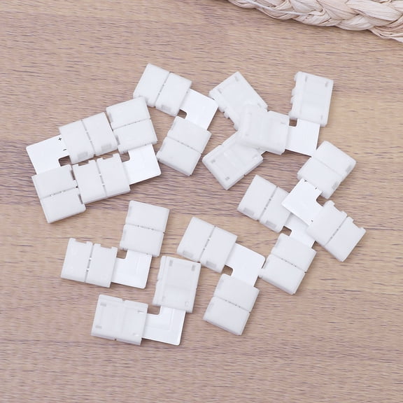 NICERIO 10Pcs White LED Light Strip Connector Clip Compatible with 4 Pin Rgb Single Color Strip