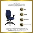 thumbnail image 4 of High Back Navy Fabric Ergonomic Swivel Office Chair with Adjustable Arms, 4 of 12