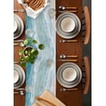 thumbnail image 2 of Table Runner Dresser Scarves 72 Inch Long, Seaside Gradient Blue Wave Linen Dining Table Runners Beach Natural Scene Tabletop Scarf for Wedding Holiday Party Kitchen, 2 of 7