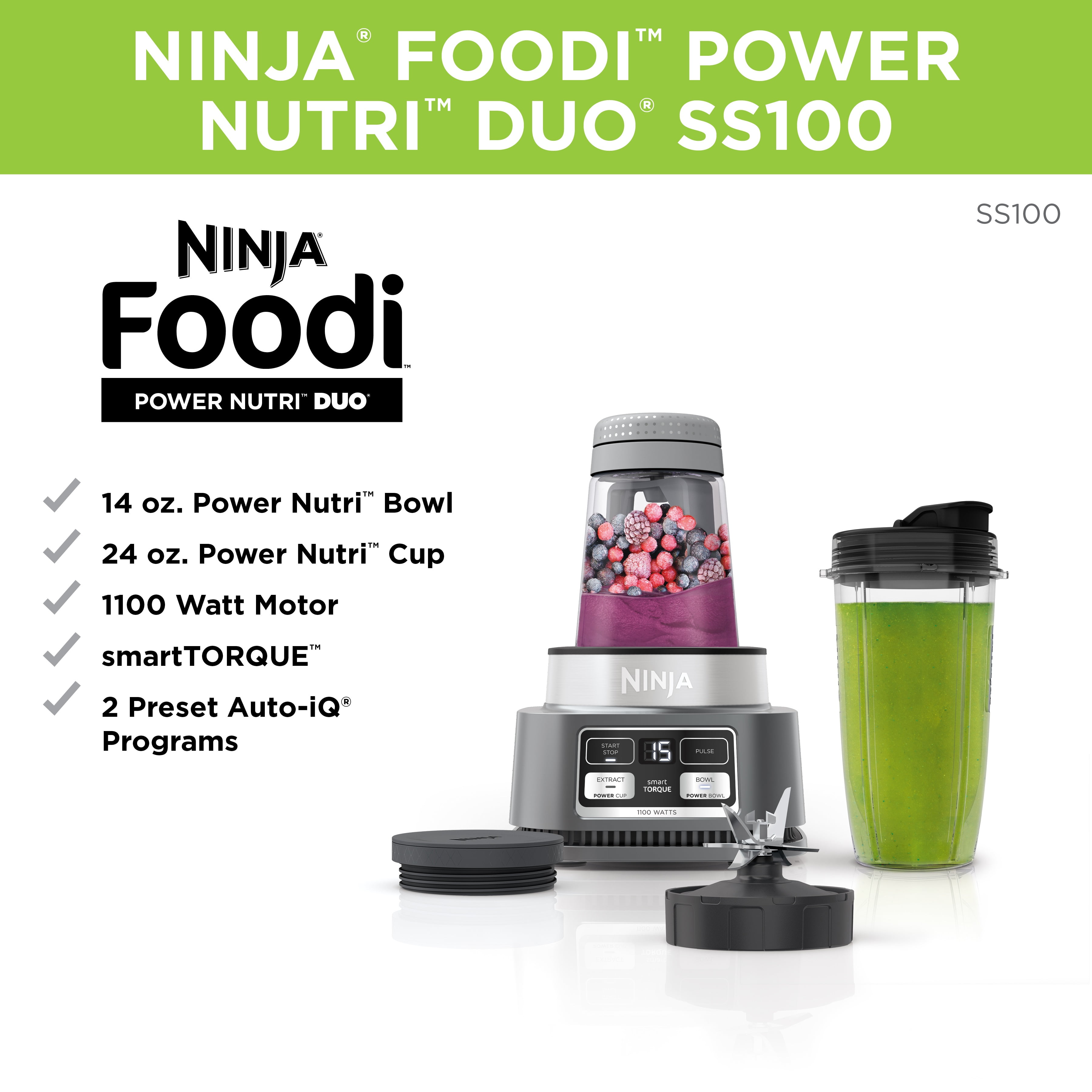 Ninja® Foodi® Smoothie Bowl Maker and Nutrient Extractor* 1200WP 4 Auto-iQ®  Blenders & Kitchen Systems - Ninja