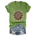 thumbnail image 2 of HEILAU American Flag Graphic T Shirts for Women 4th of July Vintage Floral T Shirt Boho Wildflower Loose Tees Short Sleeve Casual Tops Patriotic Tops, 2 of 4