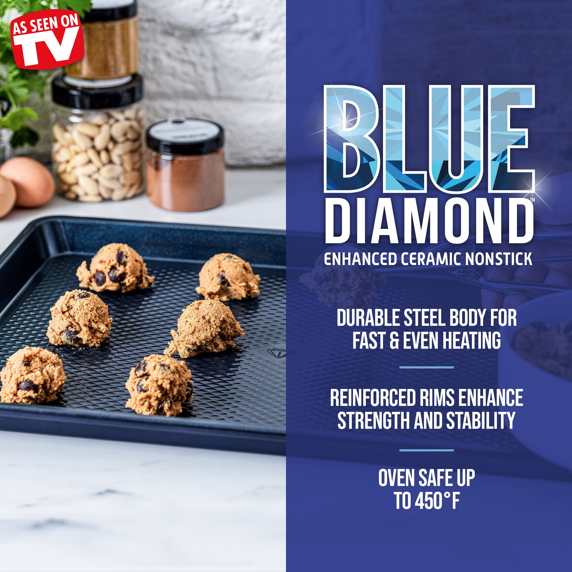 Blue Diamond Bakeware Nonstick Cookie Sheet, 13 inch x 9 inch