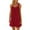 Red, variant on Women's Casual Summer Beach Dress Coverup - Viscose/Spandex, Gathered Neckline, Short Length, All Body Types