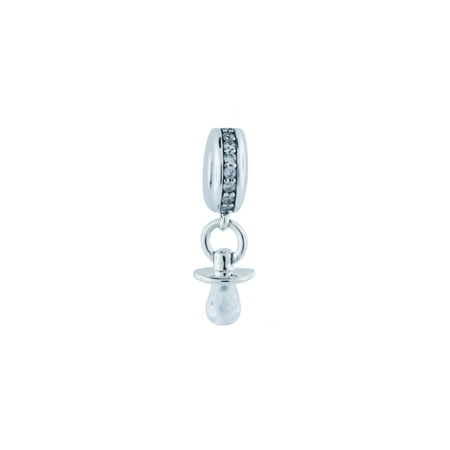 Pacifier Charm Jewelry - Authentic PANDORA 791890CZ Pacifier Dangle Charm