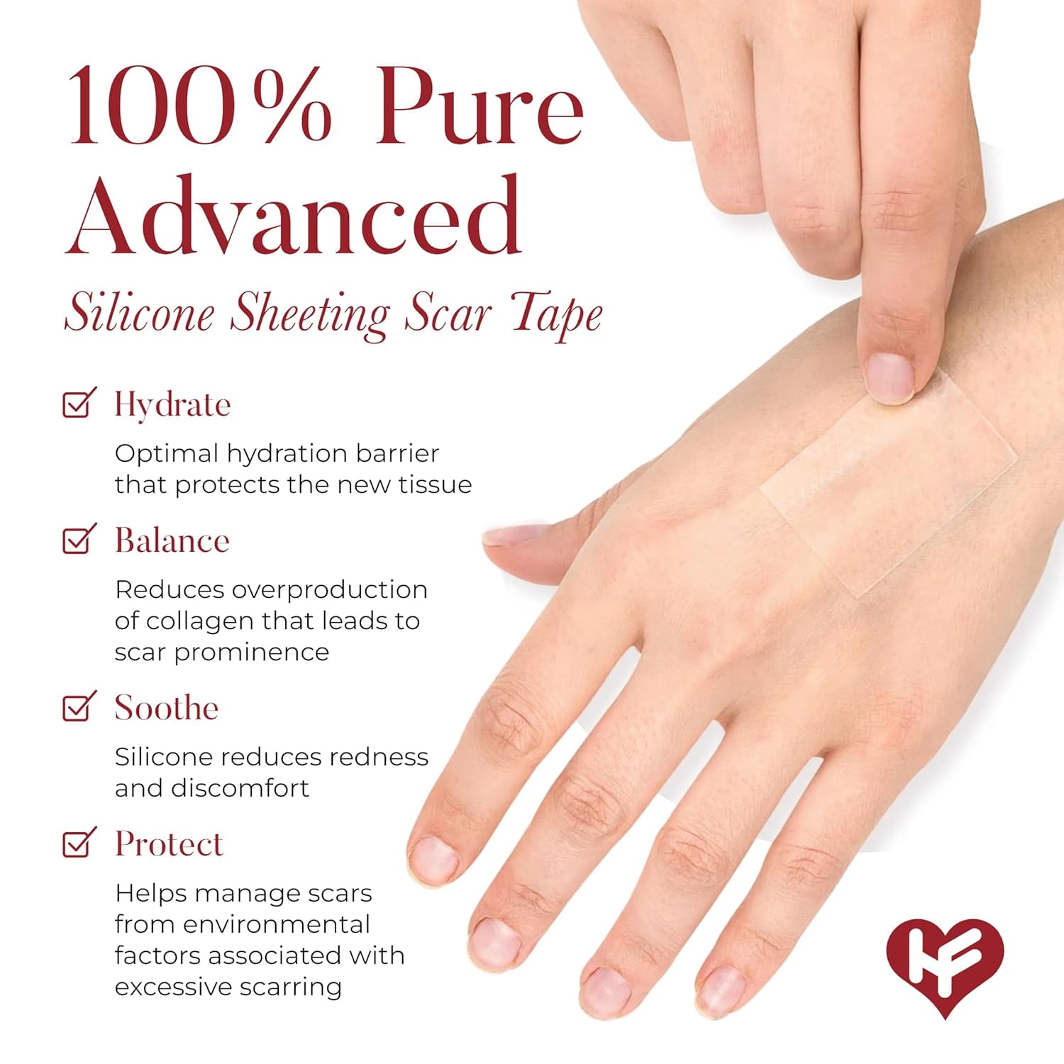 Physician Formulated Silicone Scar Sheets - Advanced Crosspolymer Medical Grade Silicone Scar Tape for Surgery, C Section, Keloids & Hypertrophic Scars - Silicone Tape For Scars - Scar Patches
