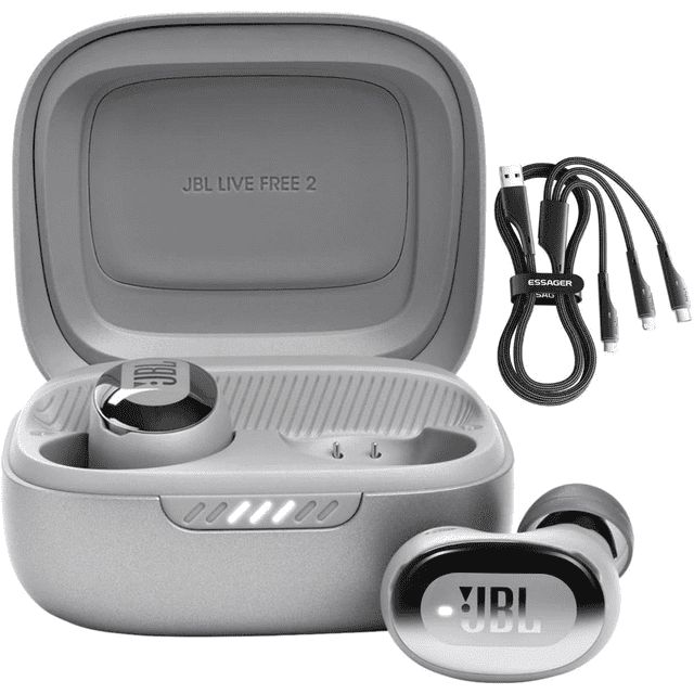 Audífonos Inalámbricos JBL Live Free 2 Plata (Cargador 3-1 Regalo) Bluetooth