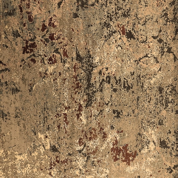 Ahgly Company Indoor Square Oriental Brown Industrial Area Rugs, 4' Square