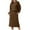 Brown, variant on qolati Women's 2 Piece Outfits Oversized Long Sleeve Sweatshirts High Waisted Drawstring Slit Midi Skirts Matching Lounge Sets Fall Tracksuit