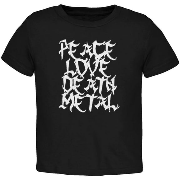 Peace Love Death Metal Black Toddler T-Shirt - 4T