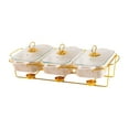 thumbnail image 3 of Siruishop Chafing Dish for Buffet Serving Dish with Rack Buffet Server Luxury Rectangular White, 3 of 8