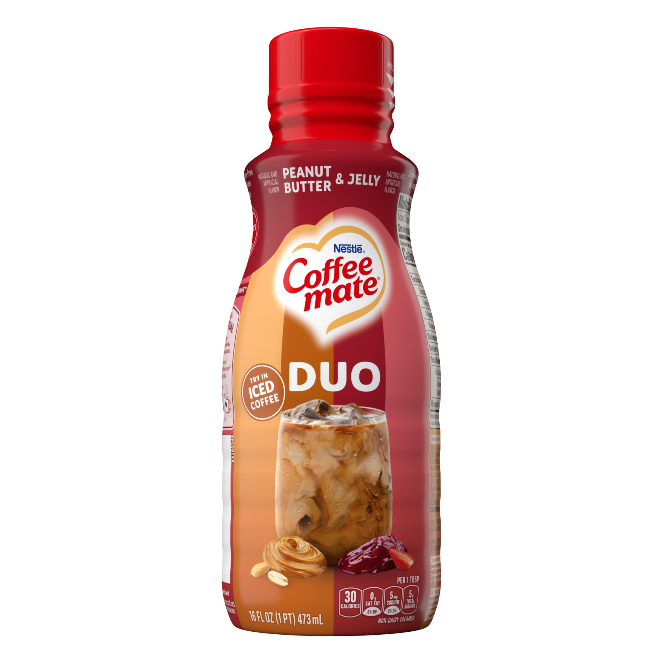 Coffee mate Peanut Butter and Jelly Duo Liquid Non-Dairy Coffee Creamer, 16 fl oz