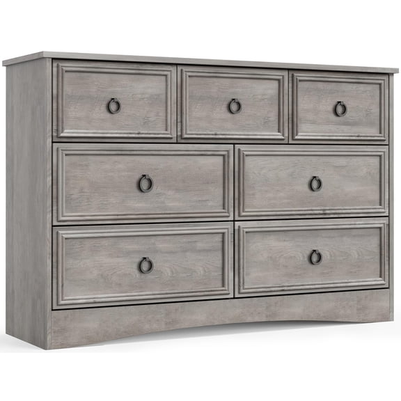 LGHM 7 Drawer Dresser, Modern Chest of Drawers for Bedroom Living Room, Gray