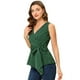 thumbnail image 1 of INSPIRE CHIC Top peplum envolvente con dobladillo asimétrico en la cintura con cuello en V sin mangas para mujerVerde oscuro XL, 1 of 5