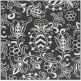 thumbnail image 2 of SAFAVIEH Beach House Robynne Botanical Indoor/Outdoor Area Rug, Black/Light Gray, 6'7" x 6'7" Square, 2 of 18