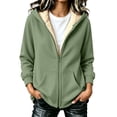 thumbnail image 2 of Women's Fleece Hoodie - Warm Long Sleeve Pullover Sweatshirt, Mint Green, 2 of 4
