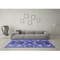 thumbnail image 3 of Ahgly Company Machine Washable Indoor Square Oriental Blue Industrial Area Rugs, 4' Square, 3 of 4