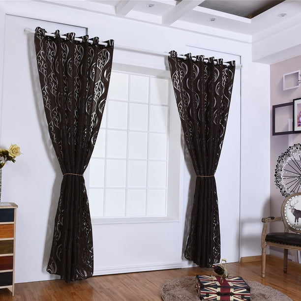 Bearachild Ganchos Cortinas Ventana Persianas semitransparentes para dormitorio Decoración del hogar Marrón 100*200cm