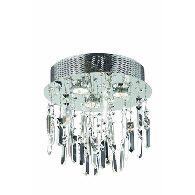 Elegant Lighting Galaxy 13" 3 Light Elegant Crystal Flush Mount