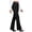 Black, variant on Womens Dress Pants, Straight Leg Stretchy High Waist Flat Front Business Works Trousers with Pockets Coffee L