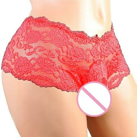 MuZeFu Thongs for Women Plus Size Women s Solid Lace Plus Size High Waist Leak Proof Crotch Shorts Underwear Panties