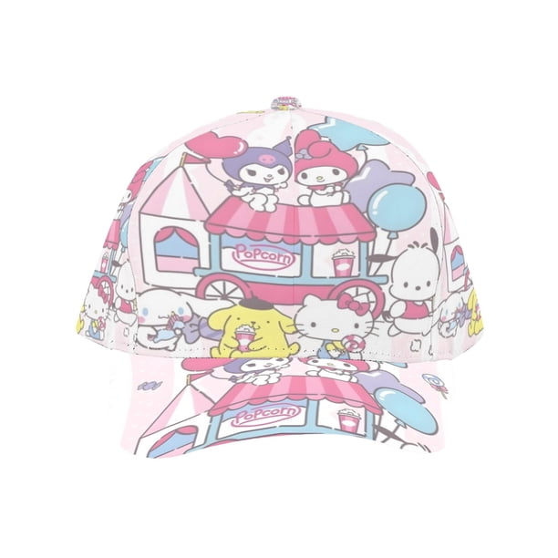 Sanrio Gorra de Béisbol para Hombres, Mujeres y Niños, Gorra Clásica de Visera Plana, Gorra Hip Hop Trucker, Snapback Ajustable