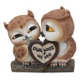 thumbnail image 1 of Statue de Couple de Hibou s'Embrassant à la Saint-Valentin, Ensemble de 2 Pcs avec Signe Cœur, 1 of 5