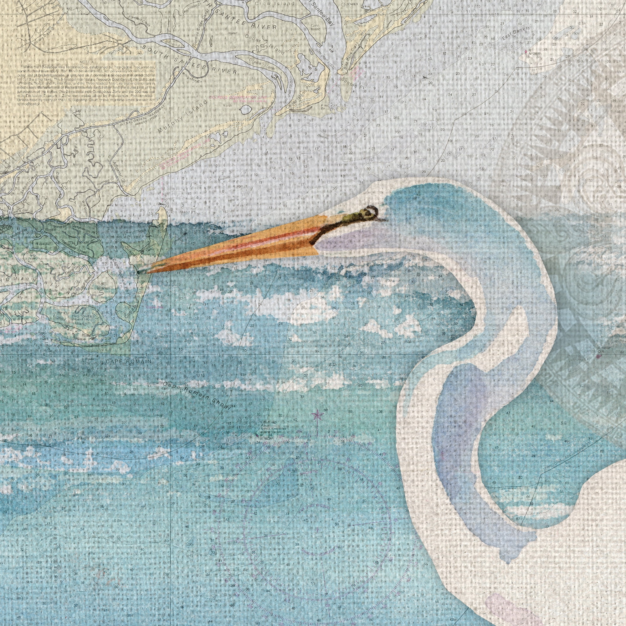 Masterpiece Art Gallery Egret By Lynnea Washburn Canvas Art Print 22" x 28"