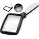 thumbnail image 1 of Lupa con luz, lupa plegable de mano 3x rectangular grande iluminada con LED regulable para lectura, 1 of 5