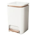 thumbnail image 5 of ​Foot Pedal Trash Can, Large Capacity Step-On Garbage Bin with Lid for Kitchen, Bathroom, Bedroom & Living Room, Modern White Drum Design​​ A, 5 of 6