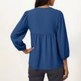 thumbnail image 5 of CYMMPU Women's Summer Basic 3/4 Sleeve Crew Neck Blouse Top, Casual Lightweight Long Sleeve Top for Ladies Blue M, 5 of 6