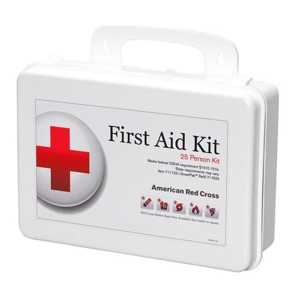 First Aid Kit and Housing, Plastic 107 Components, 25 People Served 711123