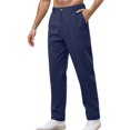 thumbnail image 2 of Sweatpants for Men Spring Summer Elastic Waist Straight Leg Relaxed Fit Business Casual Pants Trousers with Pockets, 2 of 9