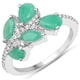 thumbnail image 1 of 1.55 Carat Genuine Emerald and White Zircon .925 Sterling Silver Ring QJ Model, 1 of 3