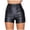 Black, variant on Odeerbi Shorts for Women 2025 Leather Shorts Trendy Trousers Erogenous Basic High Waist Faux Leather Tight Pleated Leggings Short Pants Club Black