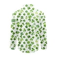 thumbnail image 4 of BLTIBY 2025 St. Patrick's Day Shirt for Men Button Down Irish Shamrock Printed Long Sleeve Lapel Shirts Casual Loose Fit Tops Green 4 L, 4 of 5