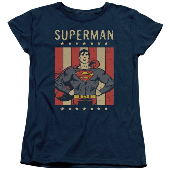 DC Comics Retro Liberty S/S Women's T-Shirt Navy